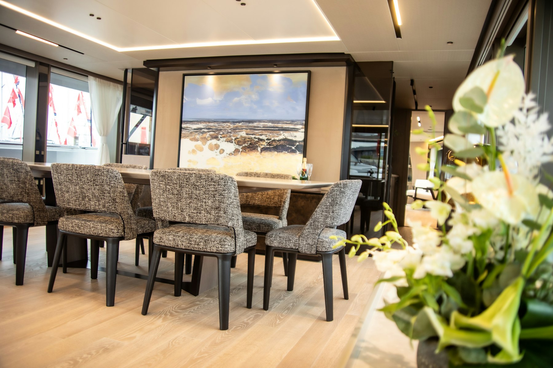 Luxury Yacht Dining Area Interior