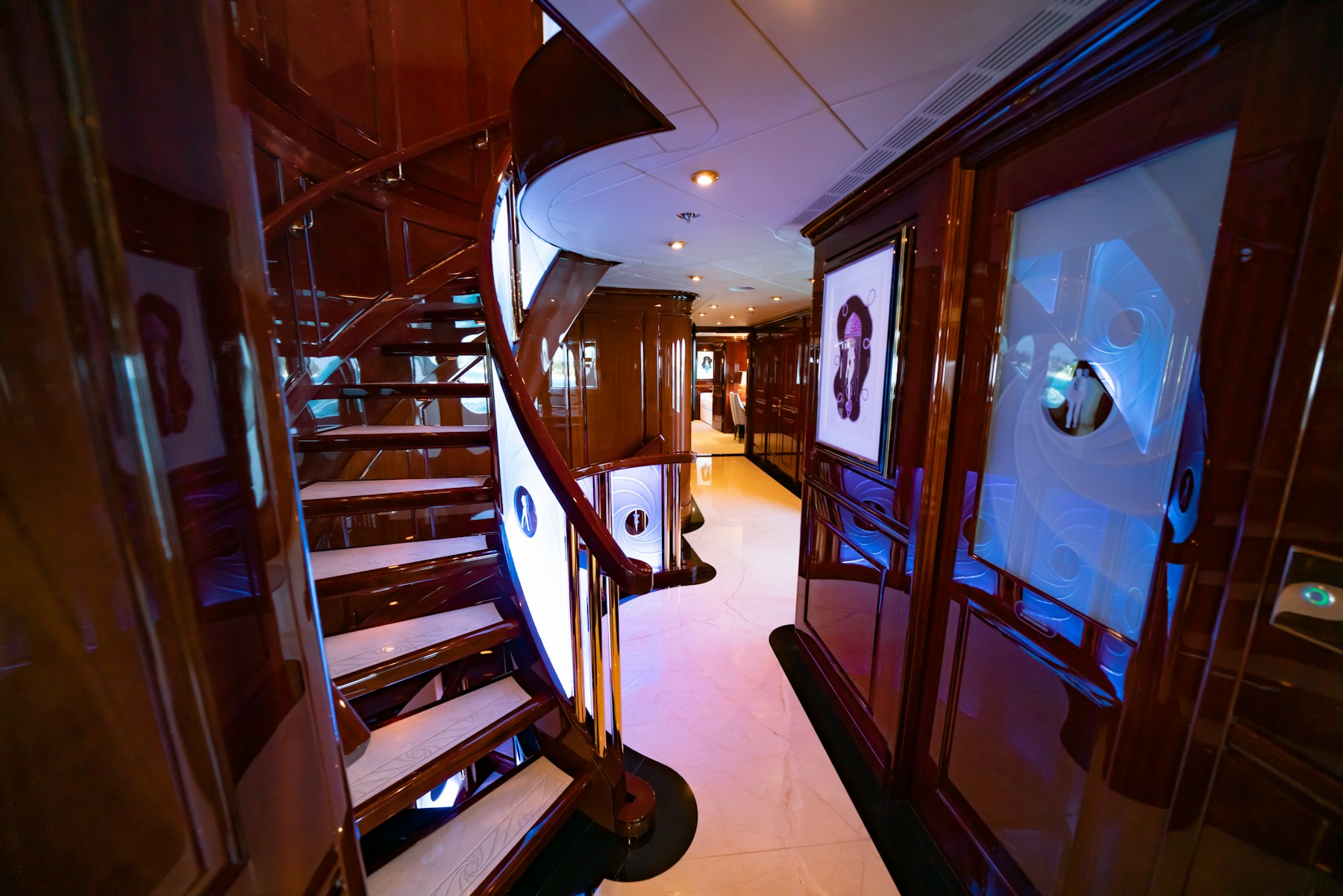 Luxury Yacht Interior Staircase